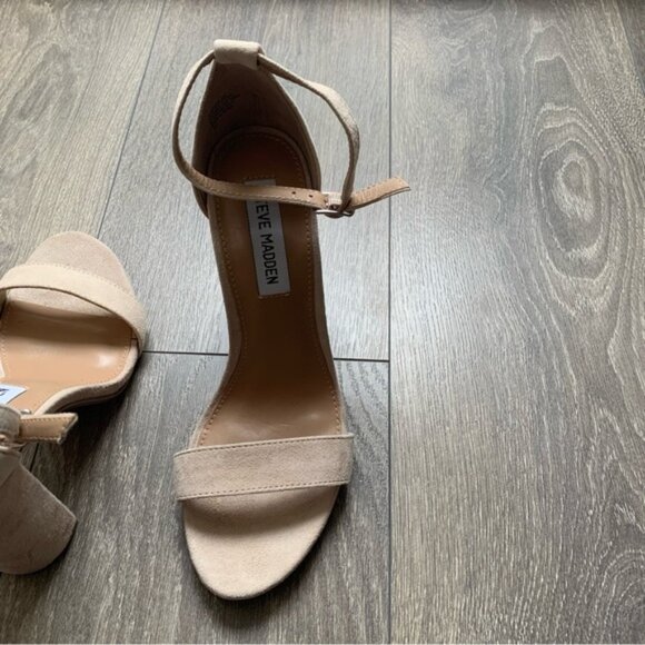 Steve Madden Carrson Heels Sandals Suede Ankle Strap Block Heel Size 8 - Picture 14 of 16